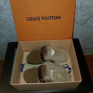 Louis Vuitton Monogram Casual Style Suede Slippers